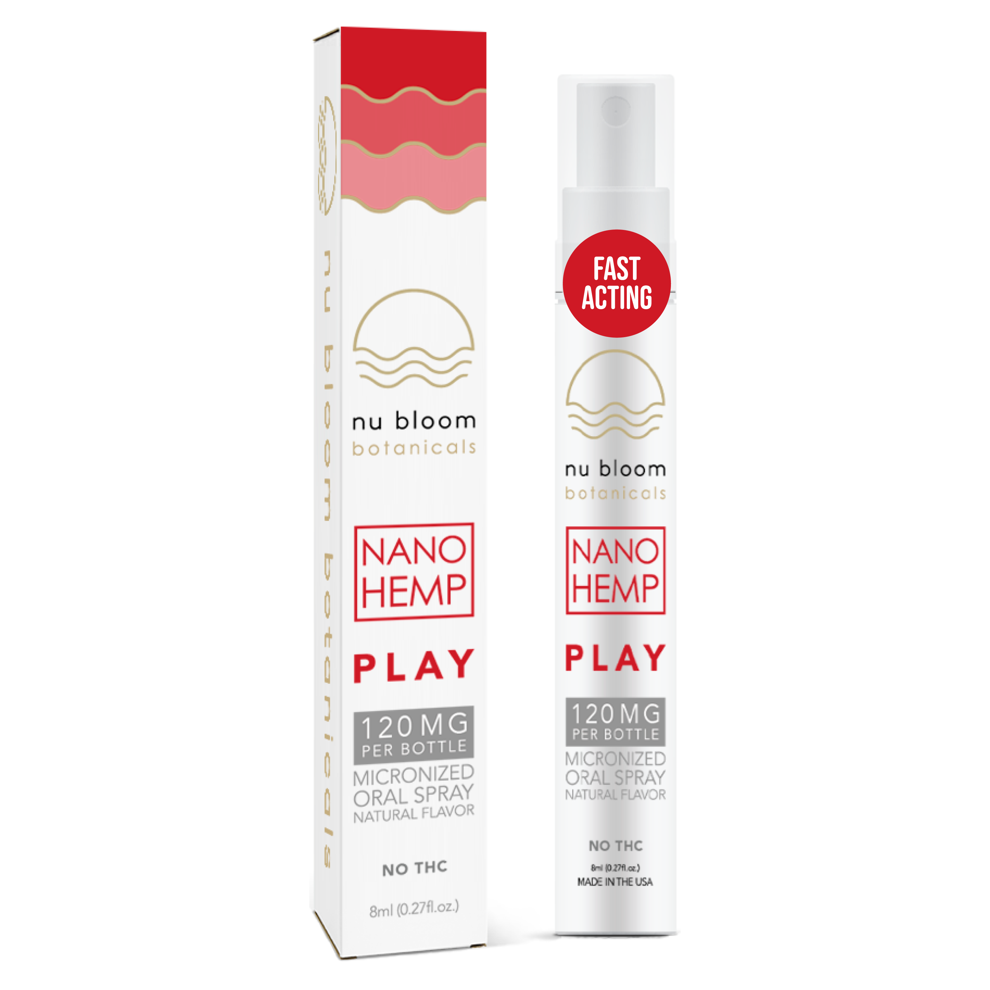 nu bloom Nano Hemp Play product packaging on a white background
